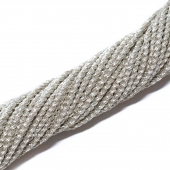 12 нитей (2 мм) шнур витой металлизированный Warm Silver (Индия)