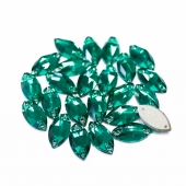 897002 6х12 мм стразы пришивные Qamar Navette (лодочка) Emerald