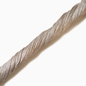 6 нитей (0,6 мм) шнур витой металлизированный Silver (Индия)